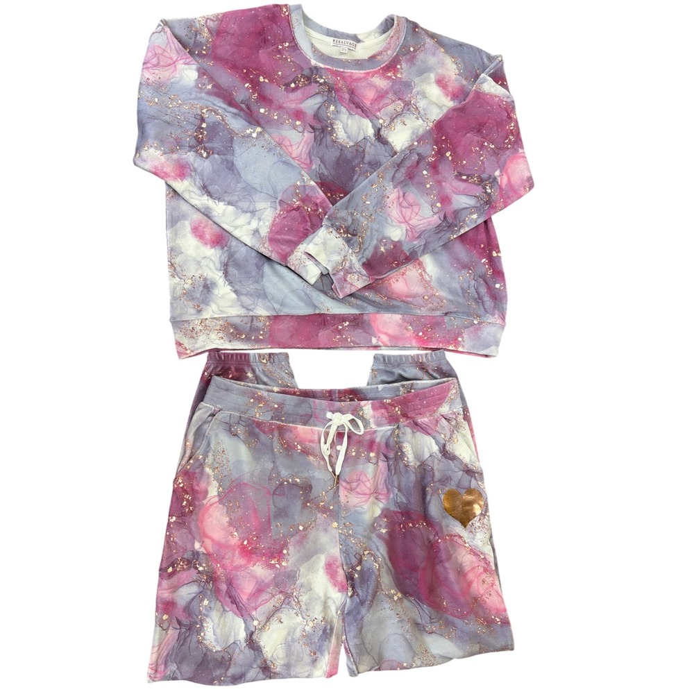 P.J. Salvage Pink Haze Pajama 2 Pc Set Size XL Pockets Super Soft Comfy Cozy